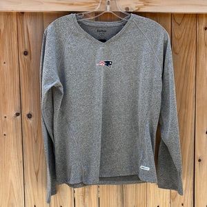 Grey New England Patriots Long Sleeve Tee XL